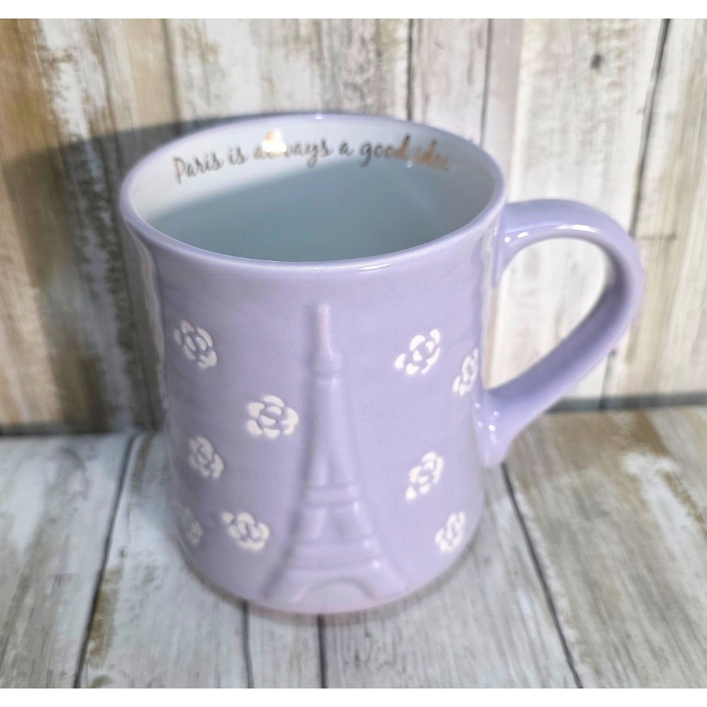 Sheffield Home Lavender Eiffel Tower Floral Mug Paris is Always a Good Idea - Picture 3 of 5